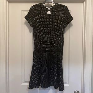 Diane Von Furstenberg black & white skater dress